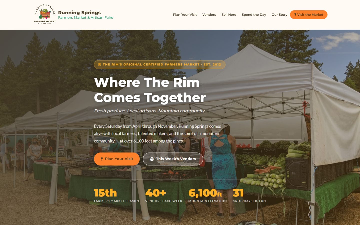 Running Springs Farmers Market & Artisan Faire website