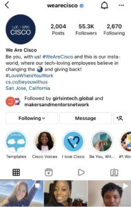 The Instagram page for the account We Are Cisco